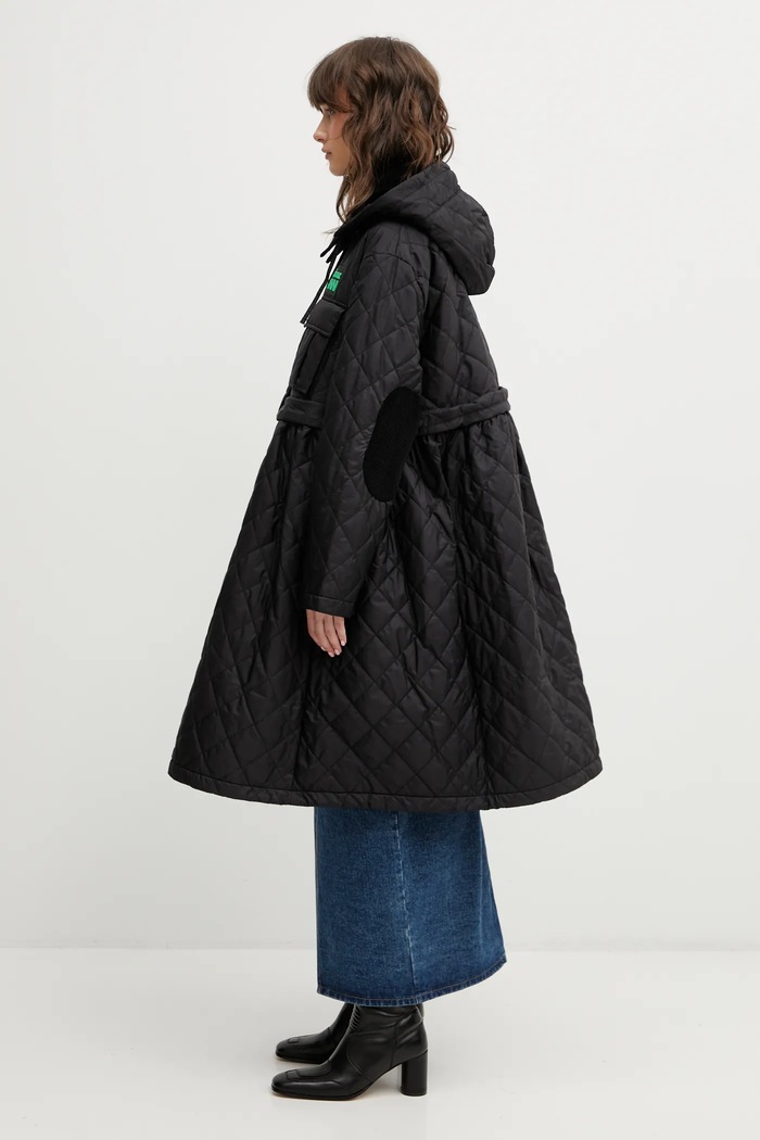 Barbour jacket x Ganni Peplum Quilted LQU1890BK11 black SS26