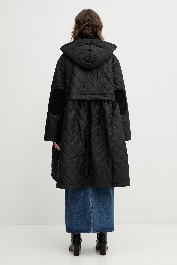 Clothing Barbour jacket x Ganni Peplum Quilted LQU1890BK11 black