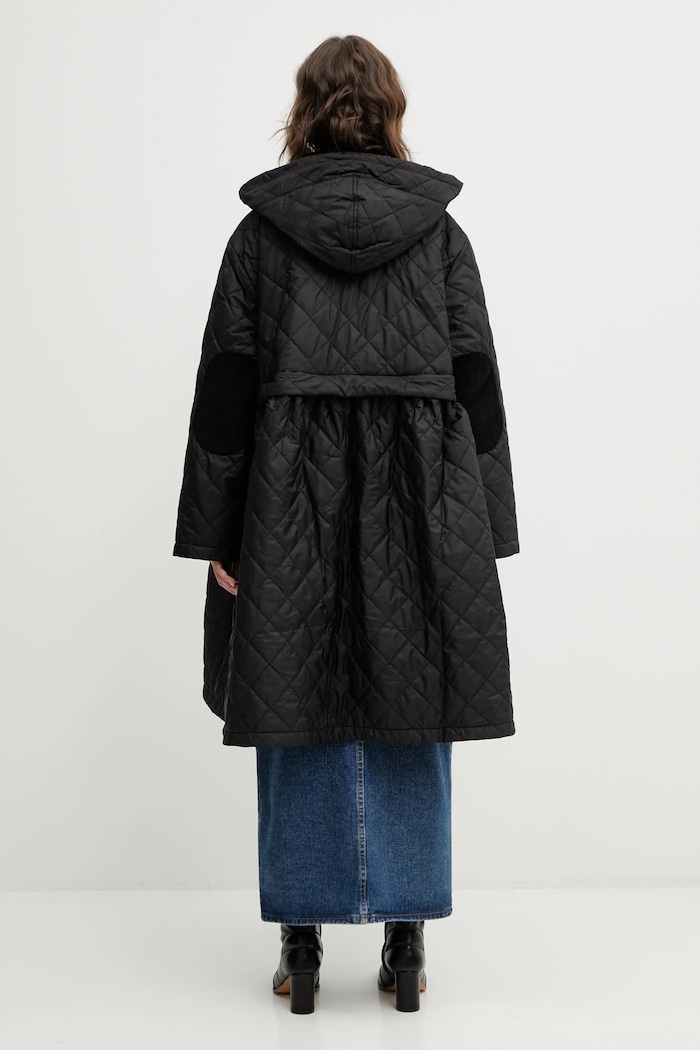 Clothing Barbour jacket x Ganni Peplum Quilted LQU1890BK11 black