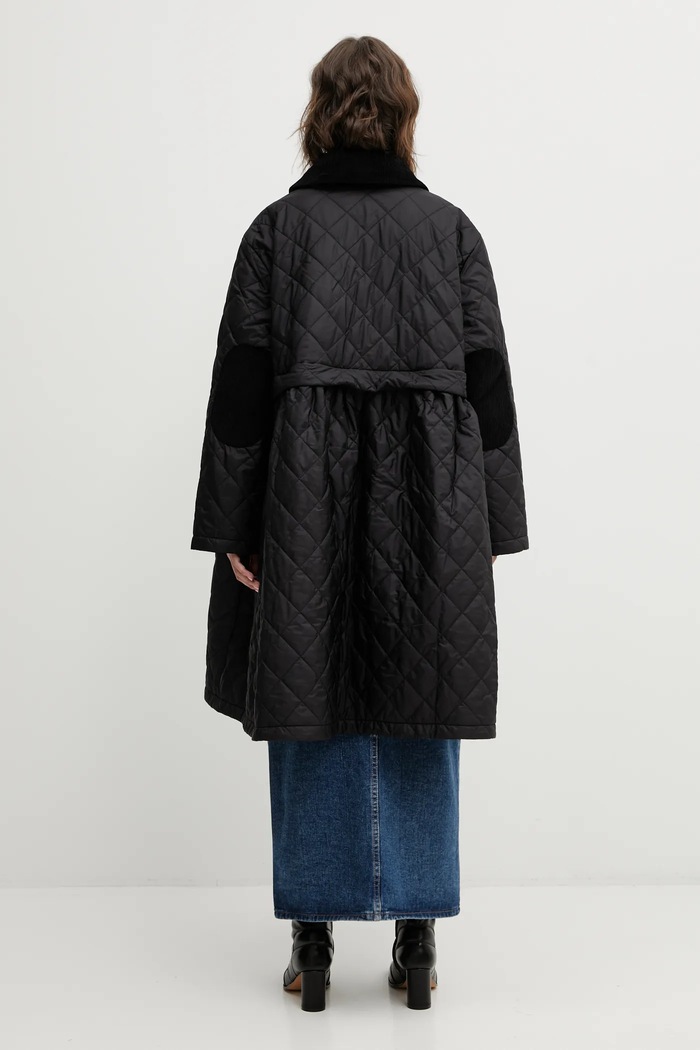 Barbour jacket x Ganni Peplum Quilted LQU1890BK11 black