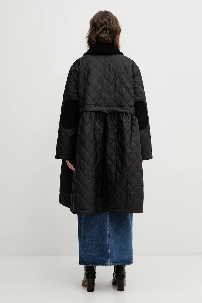 Barbour jacket x Ganni Peplum Quilted LQU1890BK11 black