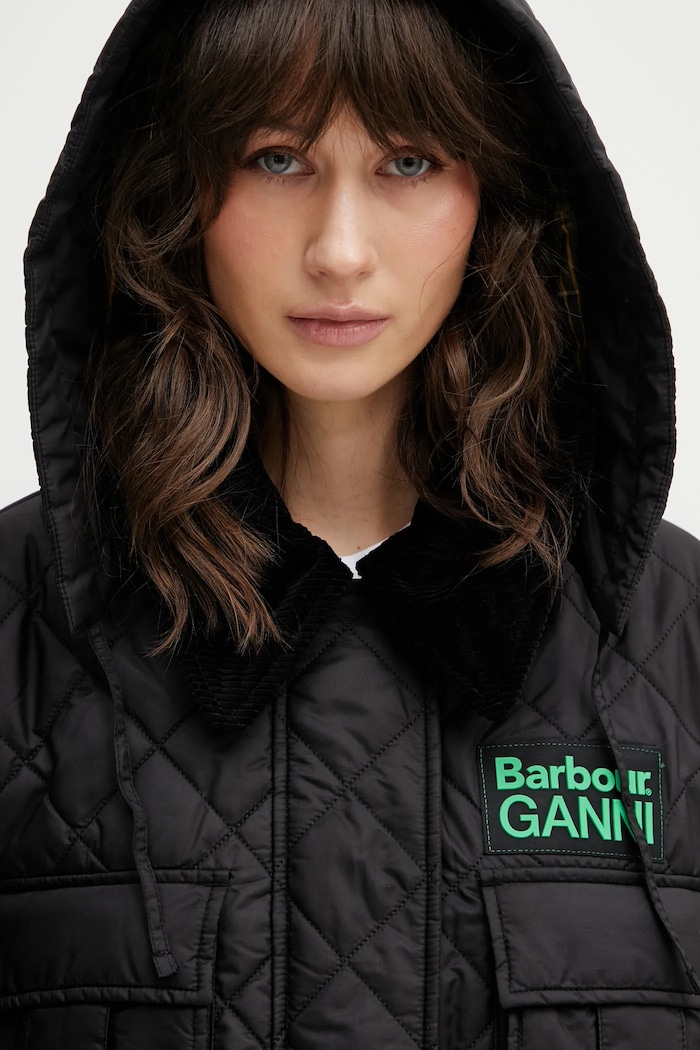 Barbour jacket x Ganni Peplum Quilted LQU1890BK11