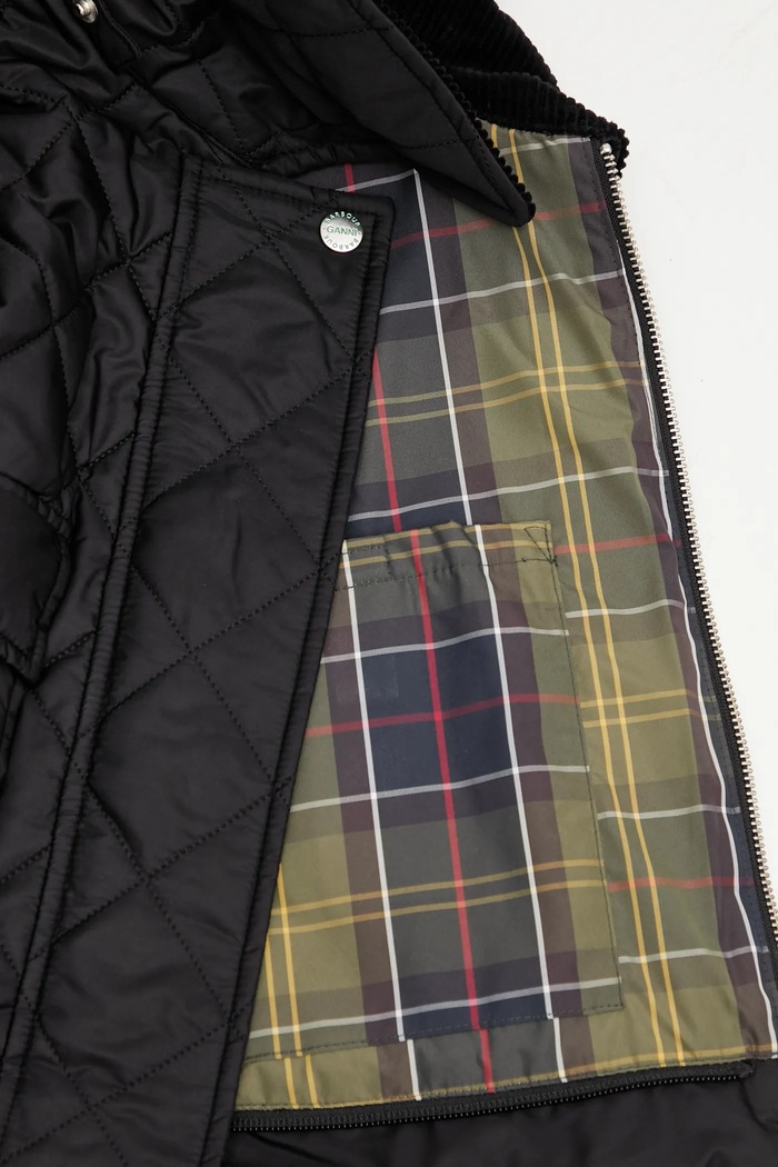 Barbour jacket x Ganni Peplum Quilted LQU1890BK11