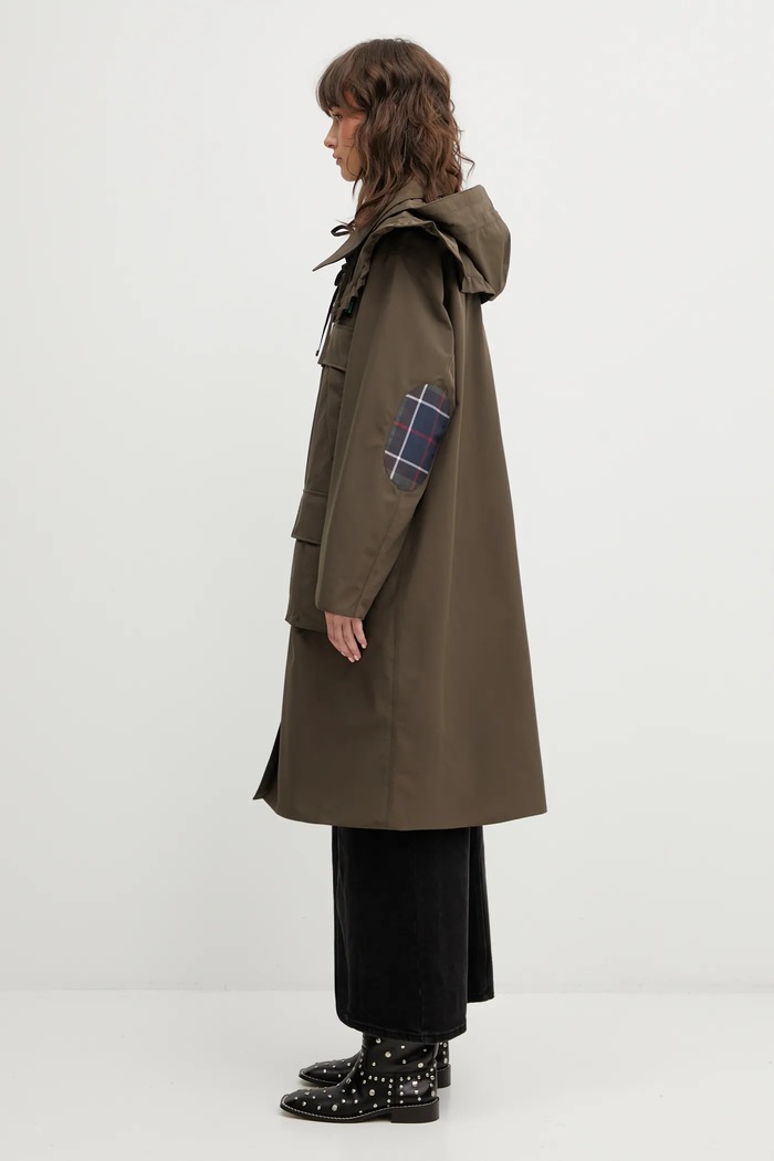 Barbour jacket x Ganni Waterproof Parka LWB0930OL91 green SS26