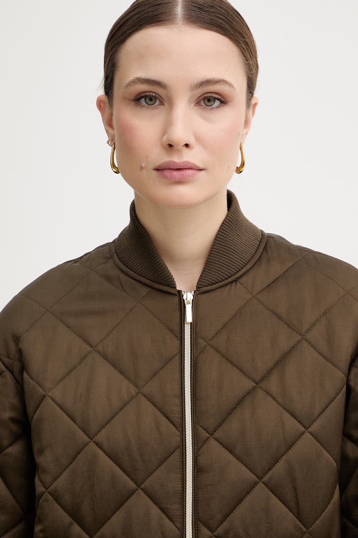 IBlues kurtka bomber z dodatkiem lnu PRIMO 2617481021200 zielony