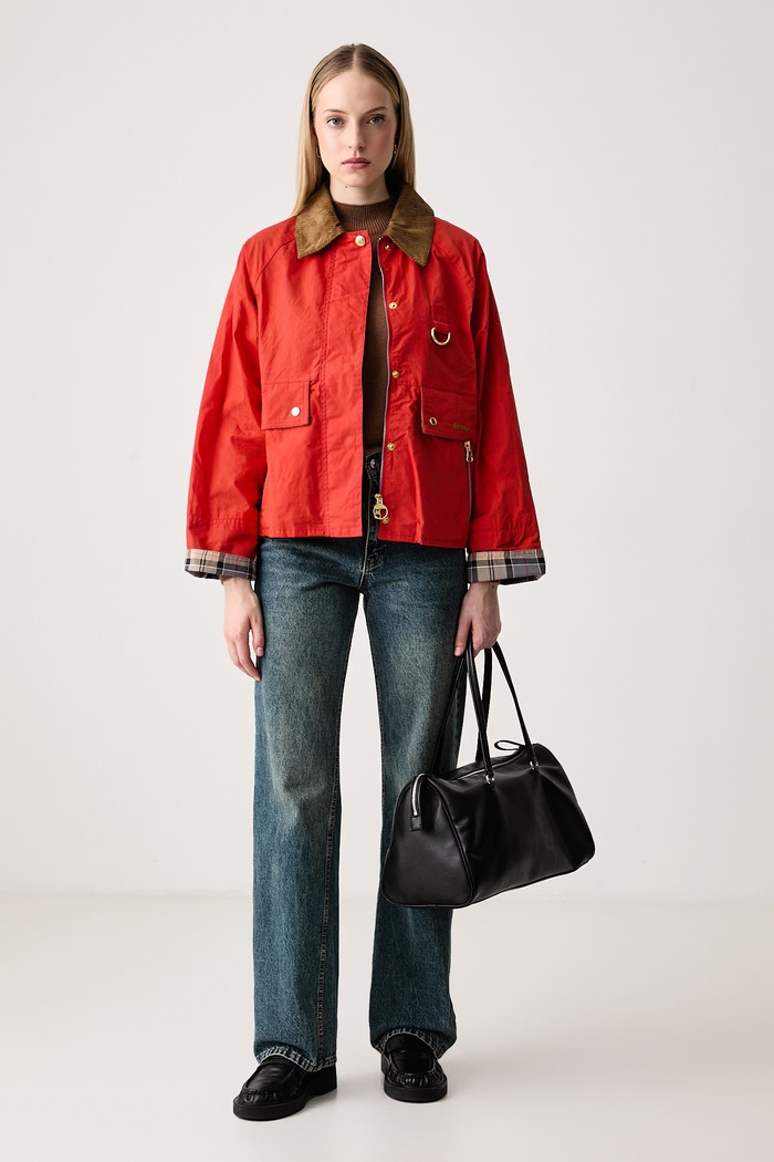 Barbour Kurtka damska bawełniana z elastanem Mackworth LCA0398 czerwony SS26