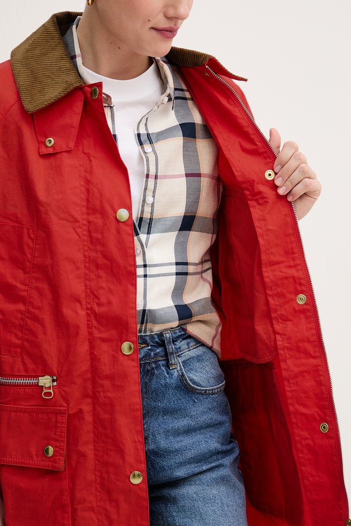 Barbour jachetă lungă pentru femei, din bumbac Hollington LCA0400