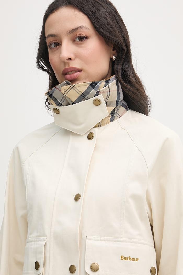 Barbour kratka jakna ženska bombažna bež LCA0377