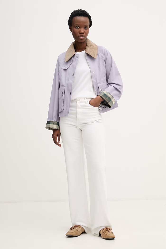 Barbour Krátka bunda dámska bavlnená LCA0377 fialová SS26
