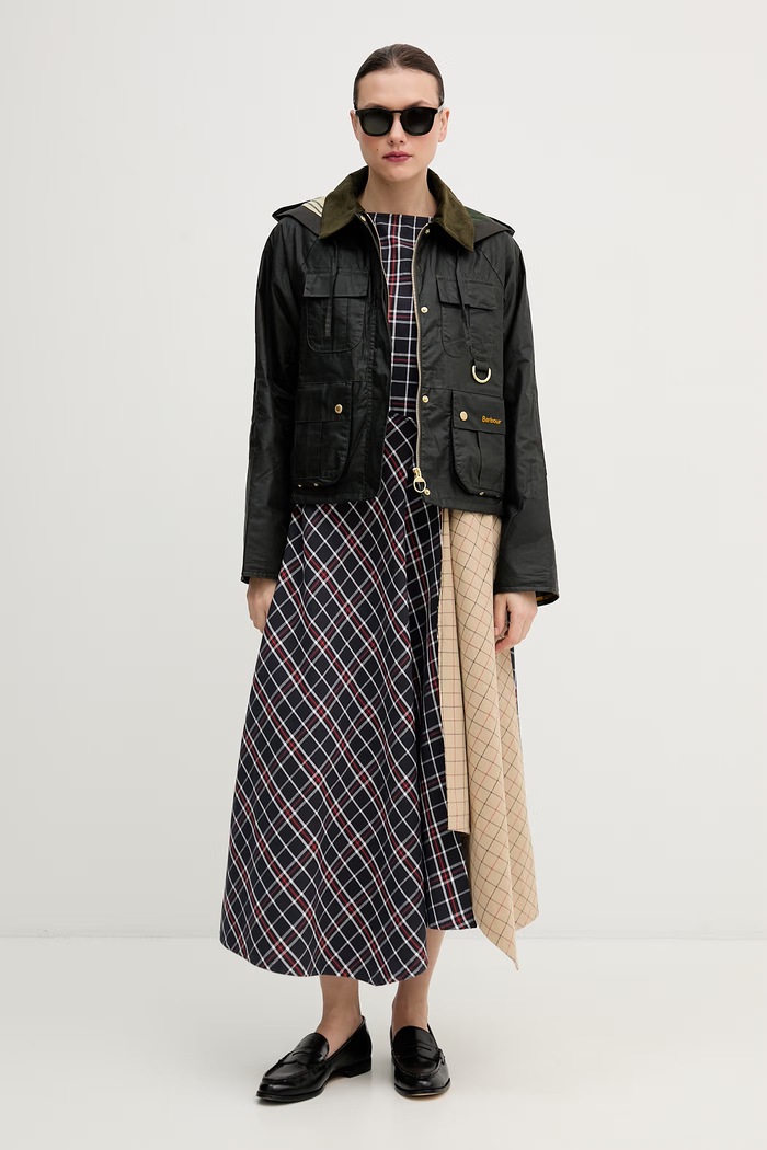 Bombažna jakna Barbour Liza LWX1530 mornarsko modra SS26