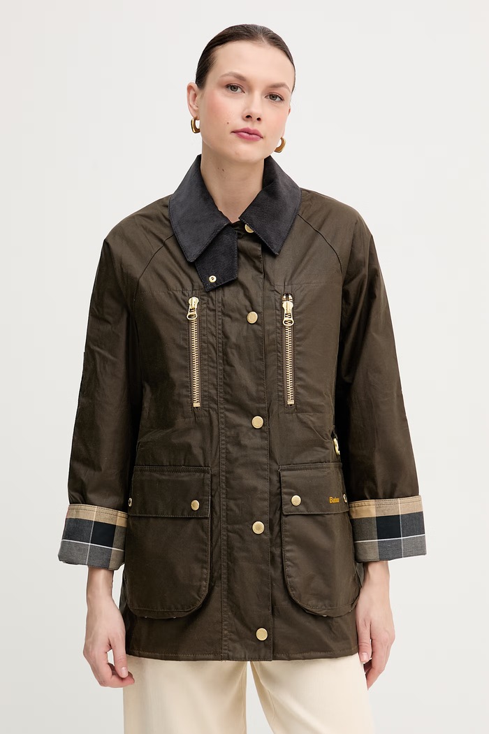 Barbour jachetă cerată Argill cu captuseala verde LWX1532