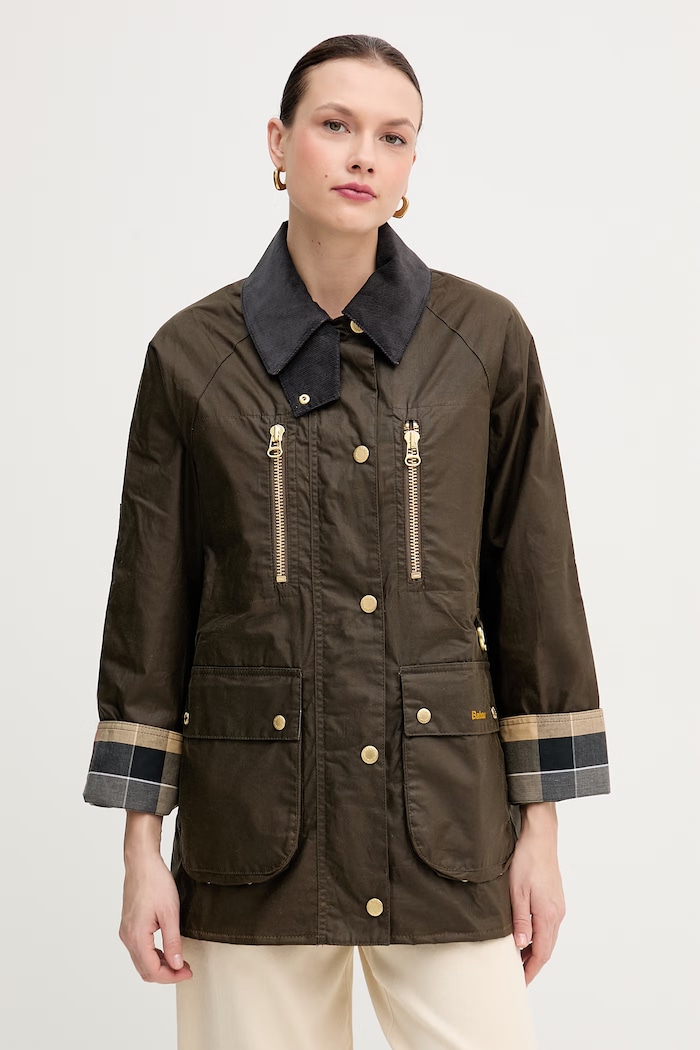 Barbour jachetă cerată Argill cu captuseala verde LWX1532