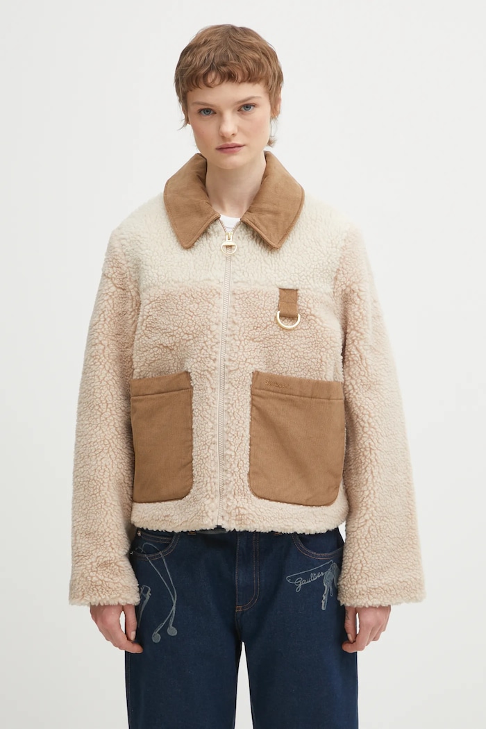Barbour kurtka Malena Fleece przejściowe beżowy LFL0080BE11