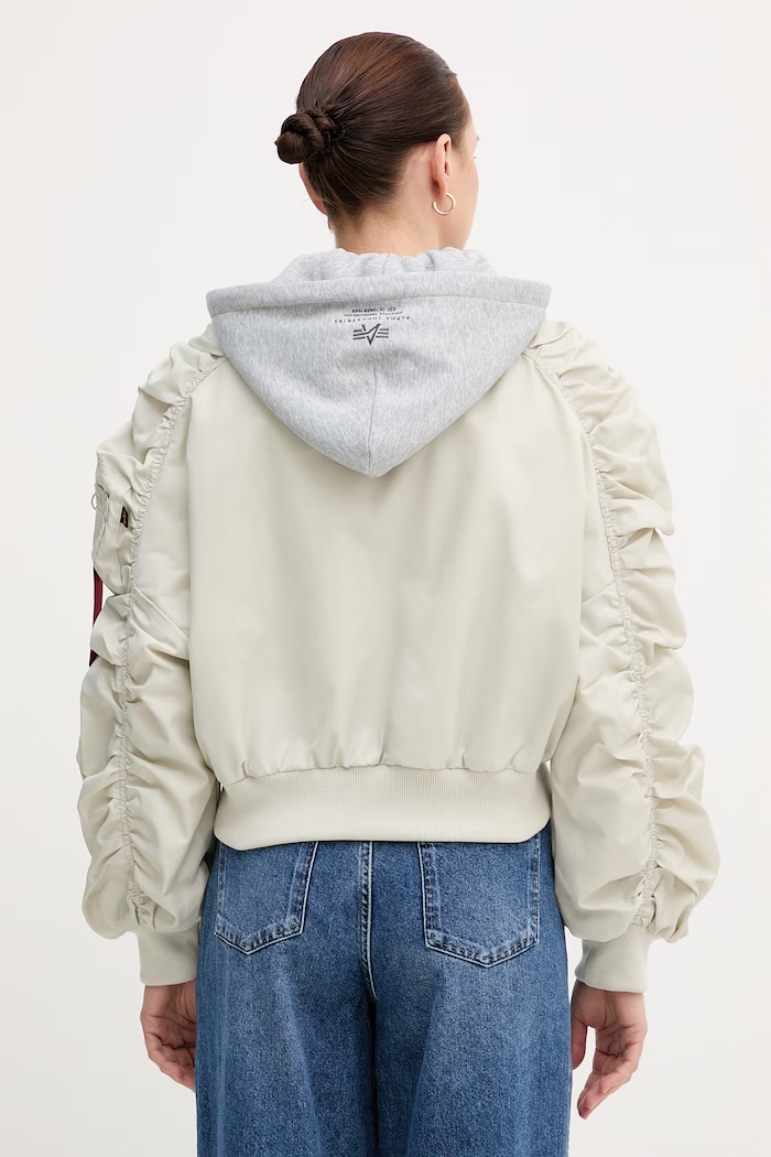 Oblačila Jakna Alpha Industries Short Hooded Bomber Light W 266000 siva