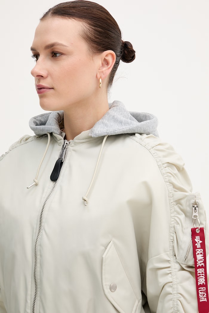 Jakna Alpha Industries Short Hooded Bomber Light W siva 266000