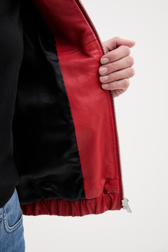 Trussardi krátka bunda dámska kožená R366A000735N červená