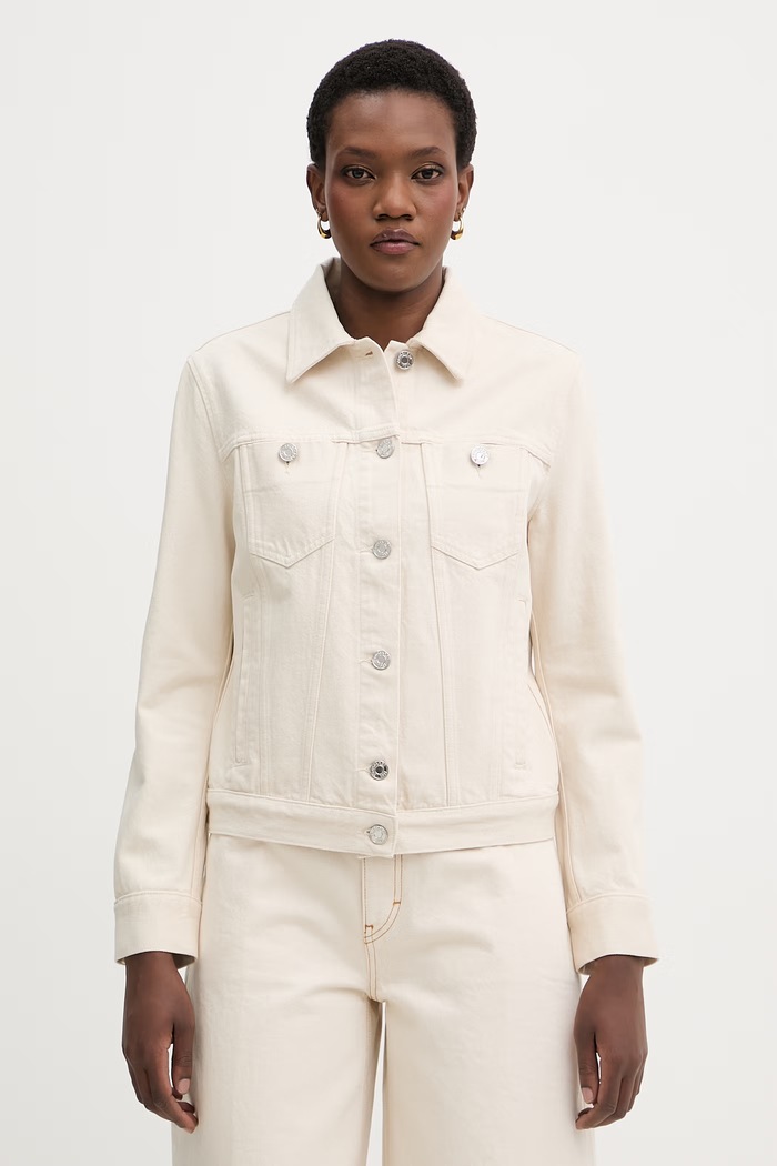 Trussardi jeans jakna ženska bombažna bež R4006100013N