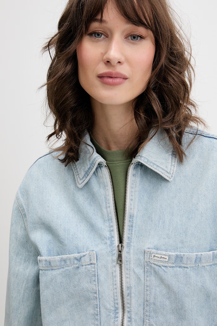 Guess Jeans prechodná bunda dámska rifľová modrá W6GN11.D6533