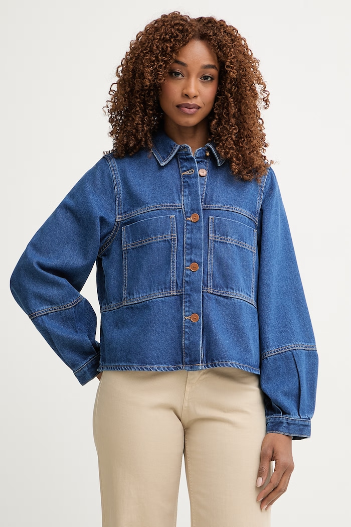 United Colors of Benetton τζιν μπουφάν Γυναικείο μπλε 23C8DN097