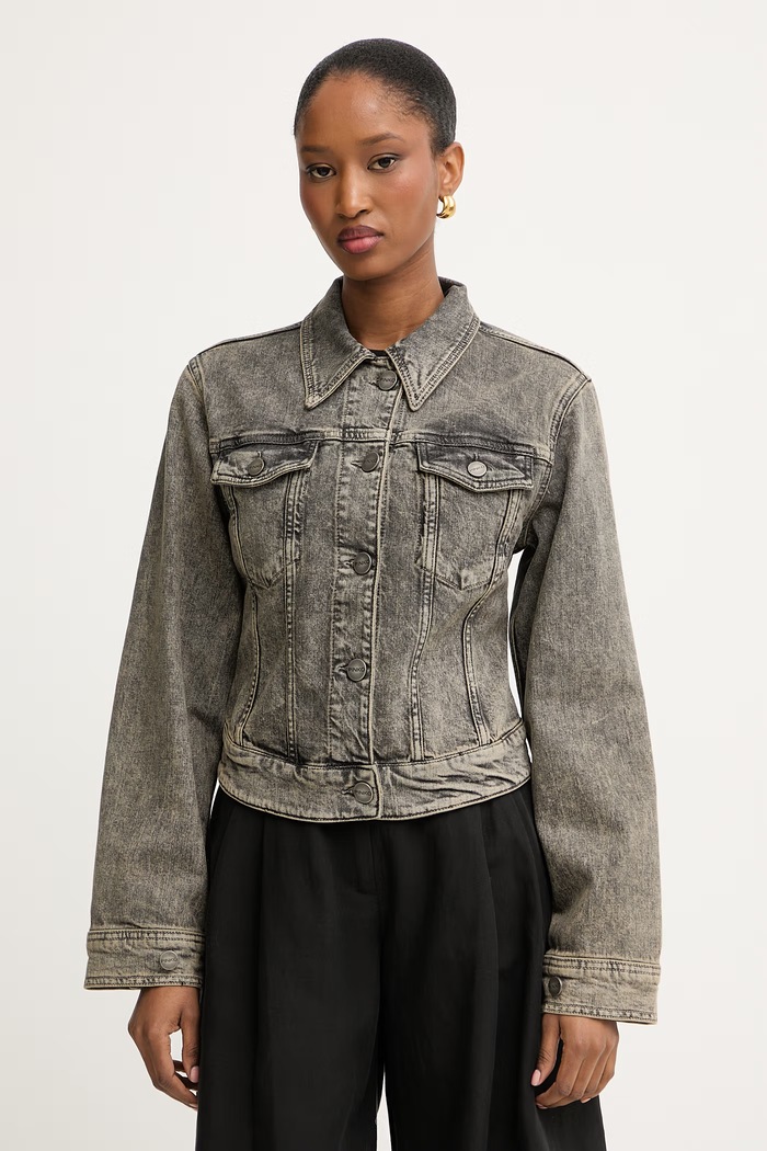 Pinko jachetă scurtă pentru femei, din denim gri 106388.A34Y