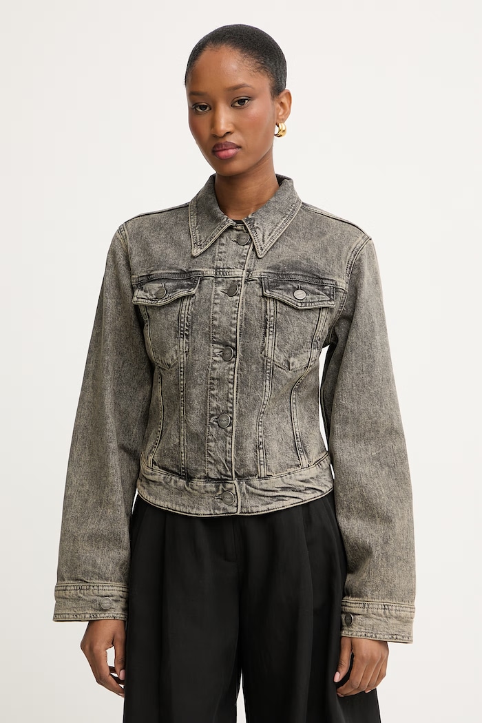 Pinko jachetă scurtă pentru femei, din denim gri 106388.A34Y