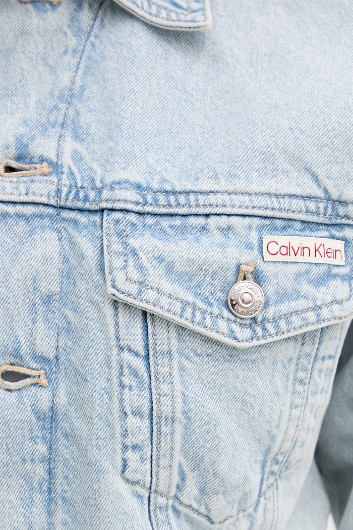 Calvin Klein Jeans krátka bunda dámska rifľová LV047F680G modrá
