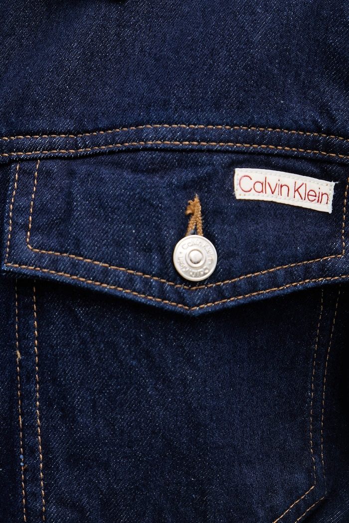 Calvin Klein Jeans bunda dámska rifľová LV047F758G tmavomodrá