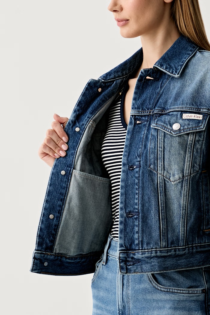 Calvin Klein Jeans τζιν μπουφάν γυναικείο βαμβακερό LV047F775G