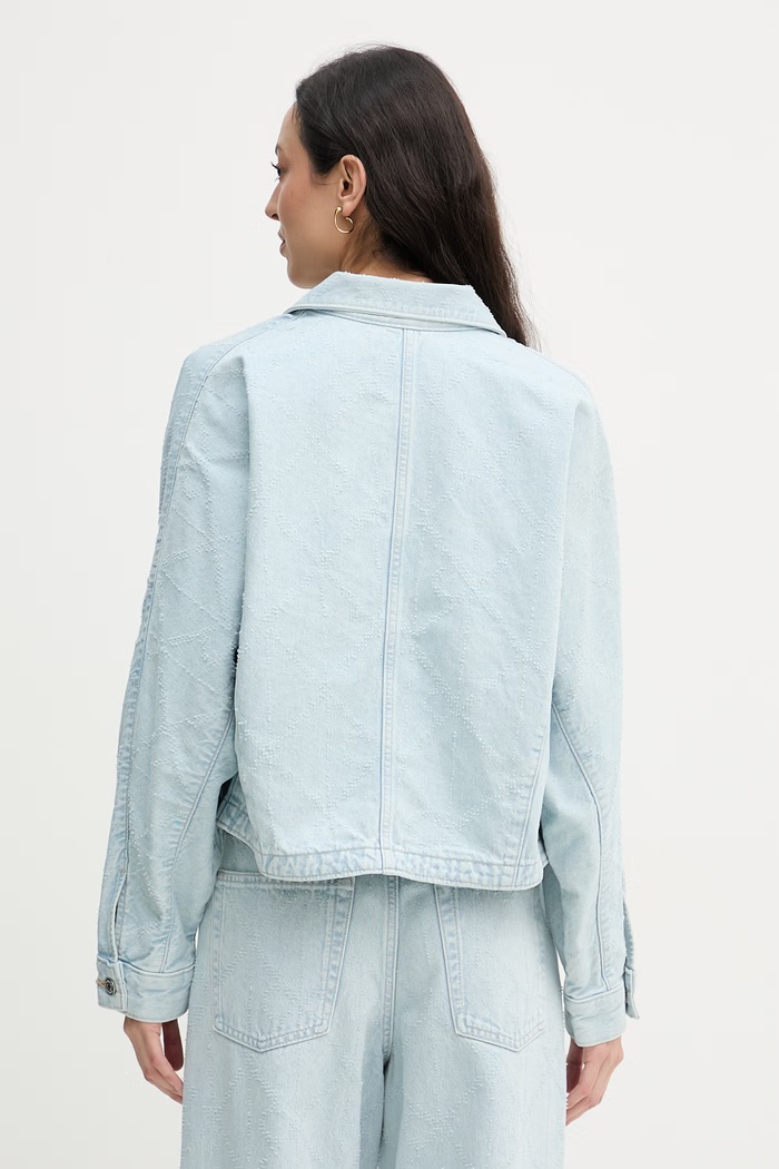 Oblečenie Calvin Klein Jeans bunda dámska rifľová LV047F496G modrá