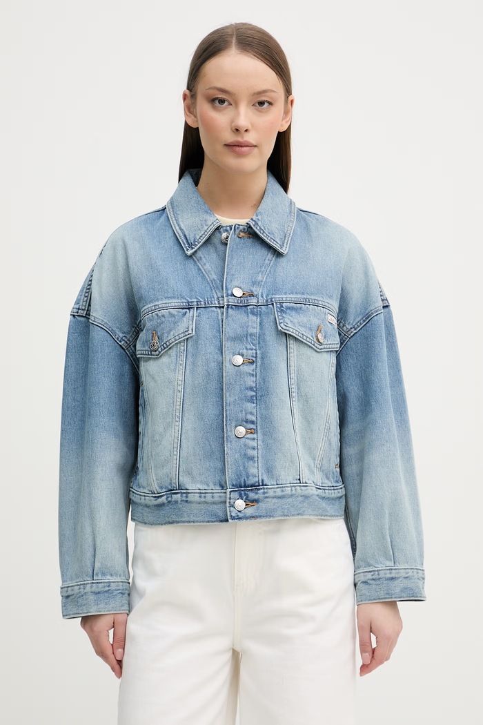 Calvin Klein Jeans džínsová bunda dámska modrá LV047F781G