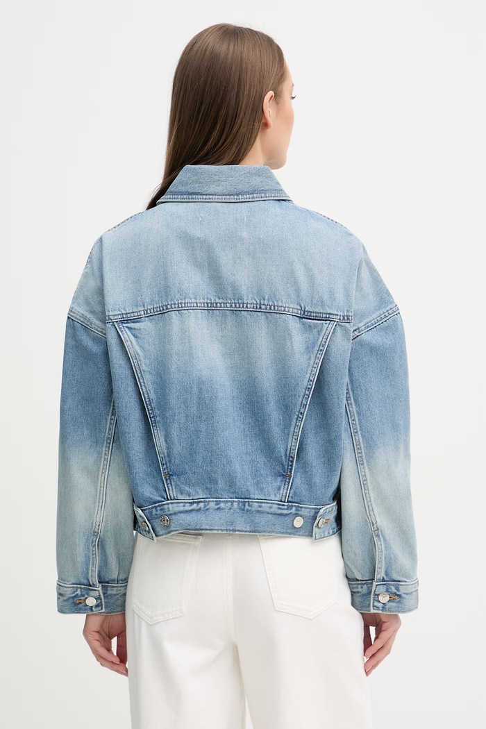 Oblečenie Calvin Klein Jeans džínsová bunda dámska LV047F781G modrá