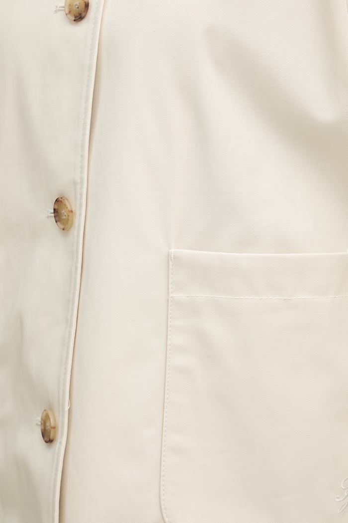Tommy Hilfiger κοντό παλτό γυναικείο βαμβακερό μπεζ WW0WW49585