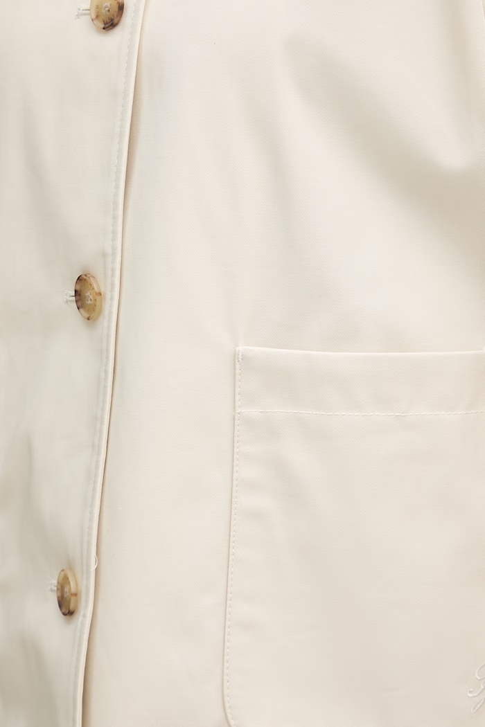 Tommy Hilfiger κοντό παλτό γυναικείο βαμβακερό μπεζ WW0WW49585