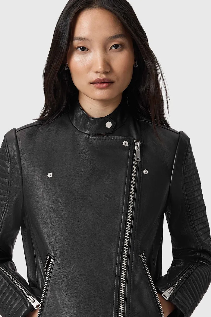 Δερμάτινo jacket AllSaints RAUL W039LE μαύρο