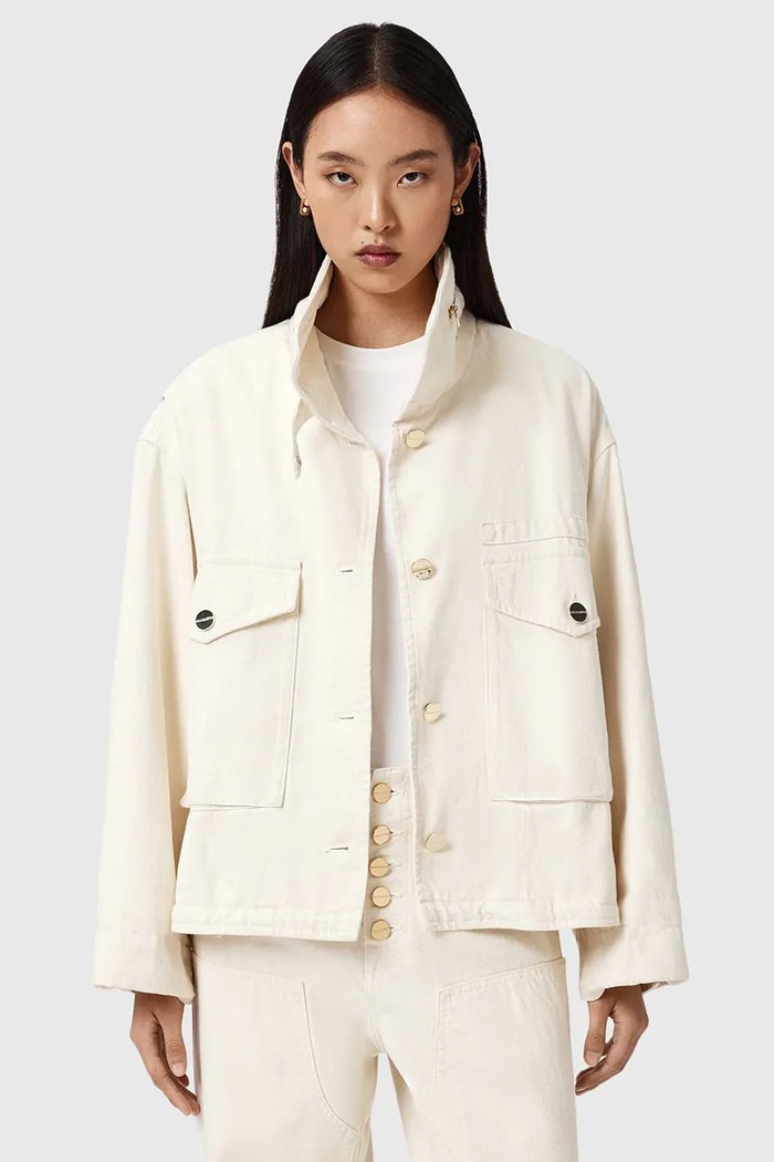 Bunda AllSaints CLAY nezateplené biela W034OE