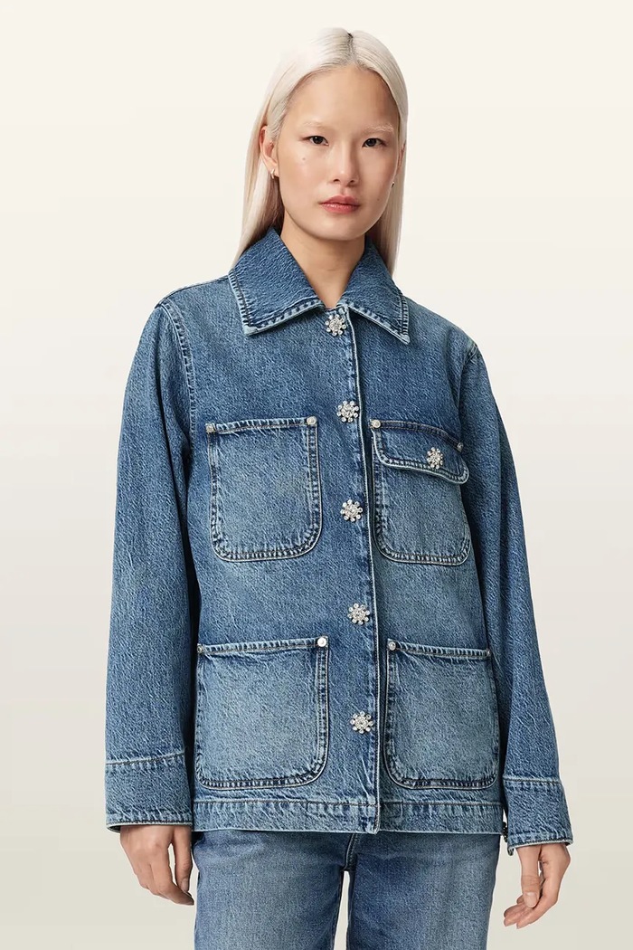 AllSaints dámska rifľová BEX modrá W044OE