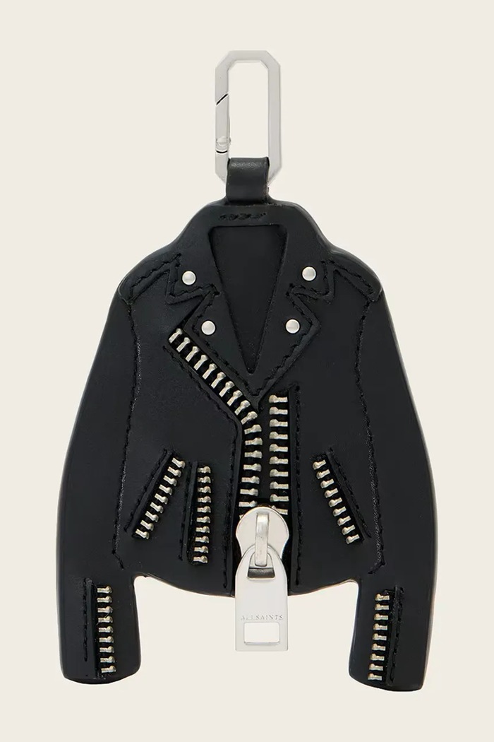 Kožni privjesak AllSaints BALFERN crna W535XC