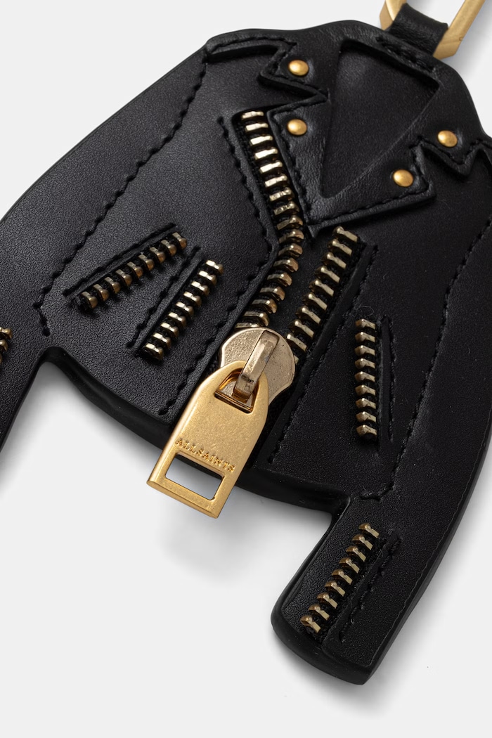 Kožená kľúčenka AllSaints BALFERN W535XC čierna SS26