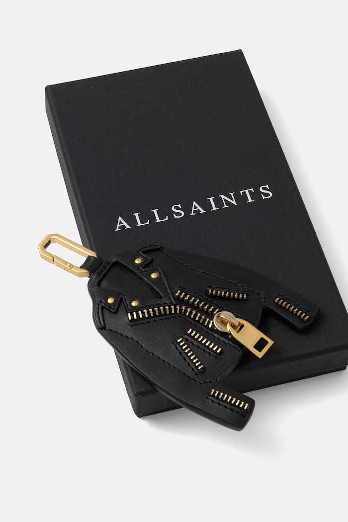 Doplnky Kožená kľúčenka AllSaints BALFERN W535XC čierna