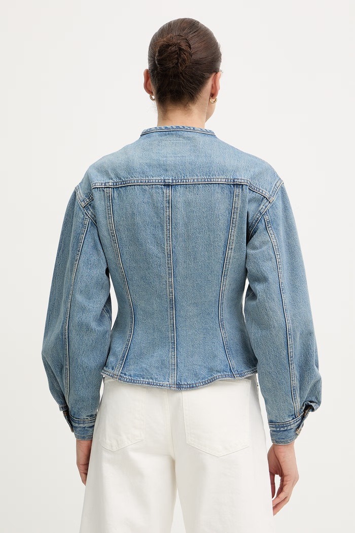 Oblečení Levi's dámská džínová přechodová bunda SCULPTED 001T6 modrá