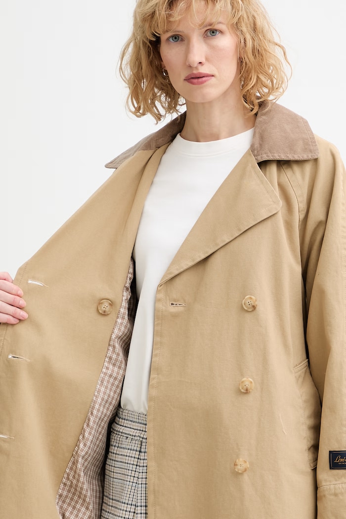 Levi's trenci din bumbac BREE CLASSIC LONG TRENCH 005AP