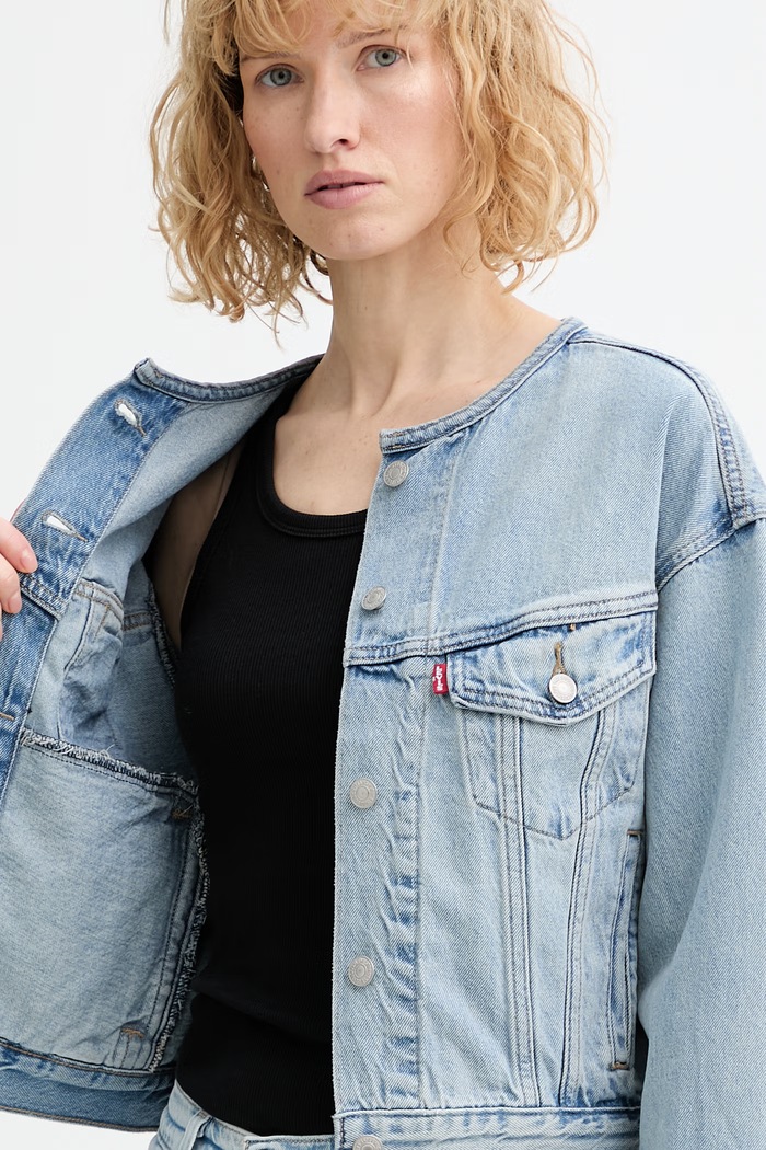 Levi's geacă jeans COLLARLESS SHRUNKEN 90S 006EZ