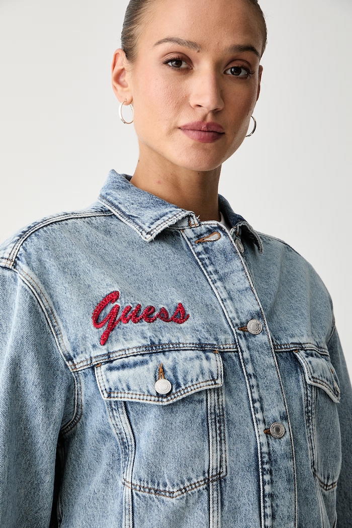 Guess kurtka jeansowa damska MARILYN MONROE niebieski W6YN16.D2314