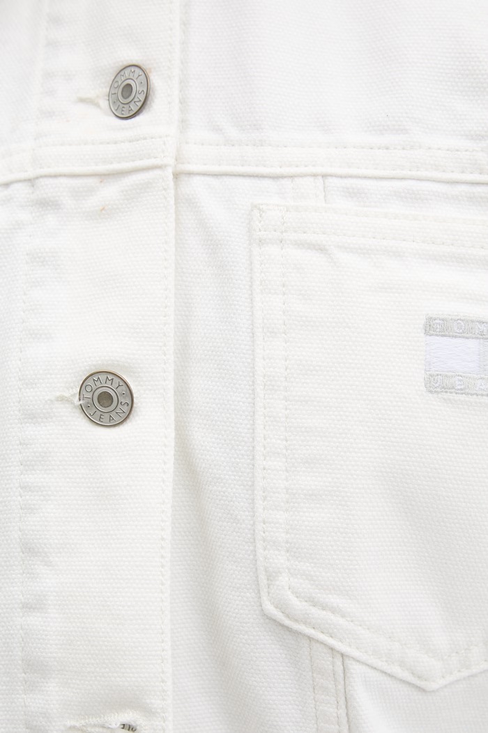 Tommy Jeans kurtka przejściowa damska bawełniana DW0DW21979 biały