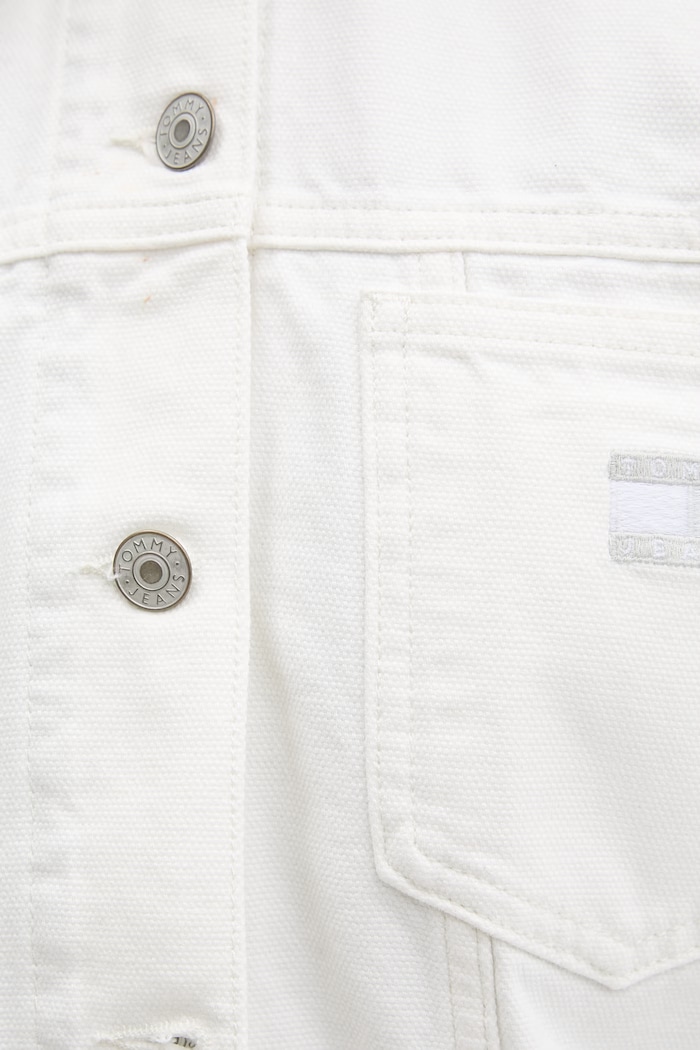 Tommy Jeans kurtka przejściowa damska bawełniana DW0DW21979 biały
