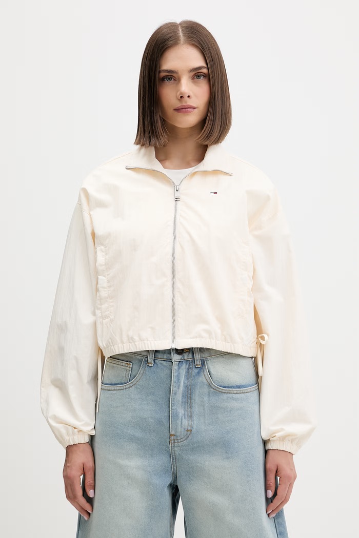 Tommy Jeans prechodná bunda dámska béžová DW0DW22325