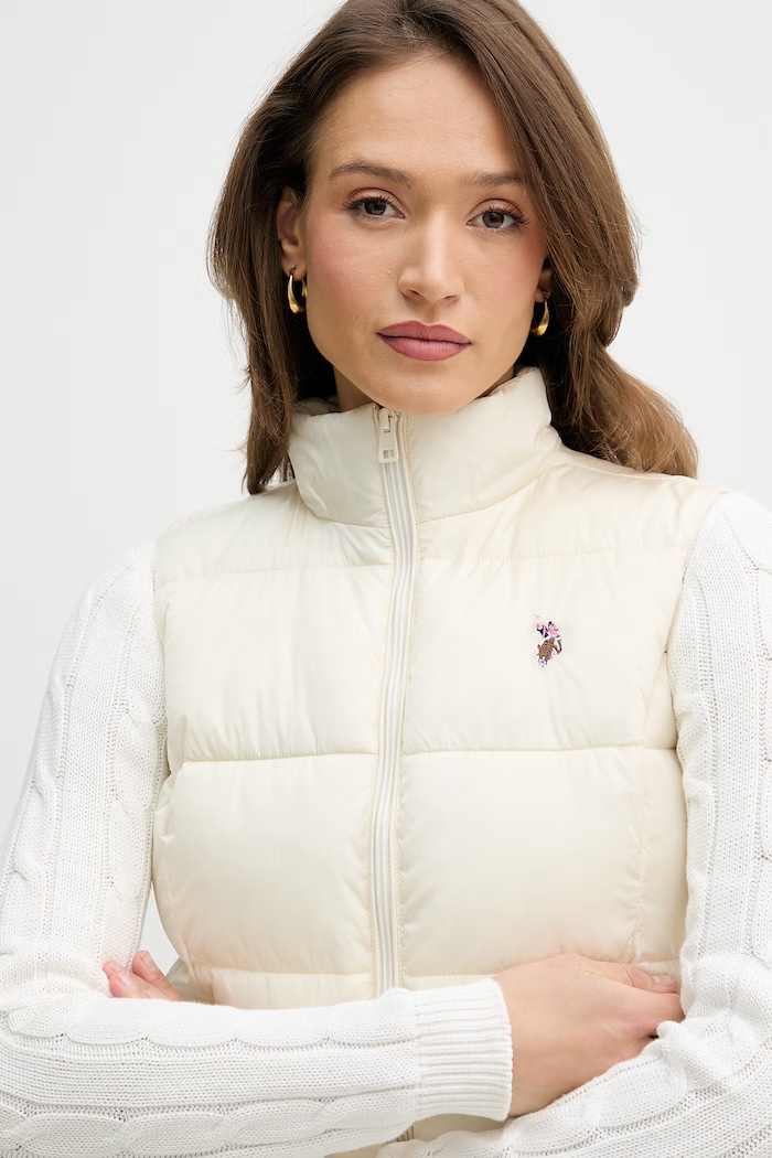 U.S. Polo Assn. vestă LIGHTWEIGHT PUFFER GILET bej WUP2095