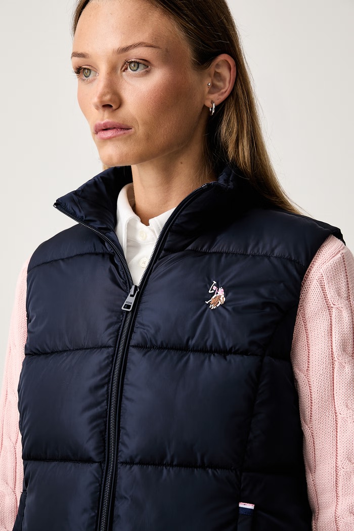 U.S. Polo Assn. bezrękawnik damski LIGHTWEIGHT PUFFER GILET granatowy WUP2095