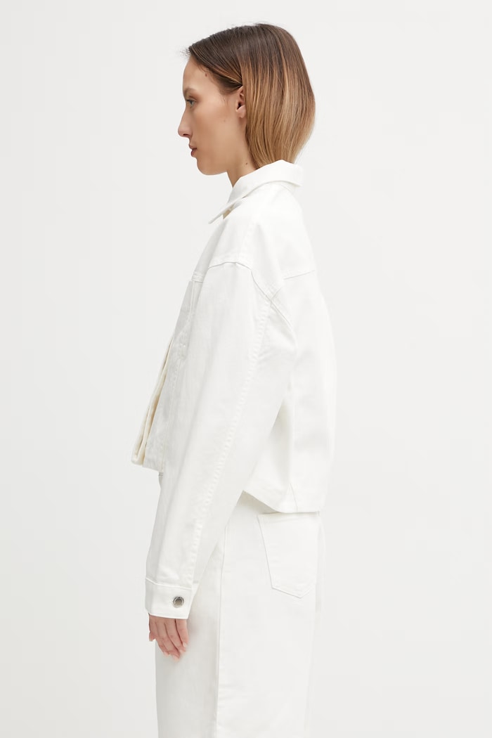 Maison Kitsuné Trucker krótka kurtka damska jeansowa QW02102WD4024 beżowy SS26