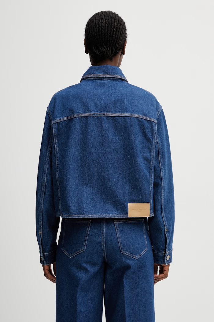 Oblečení Maison Kitsuné bunda dámská džínová QW02104WD4023 modrá